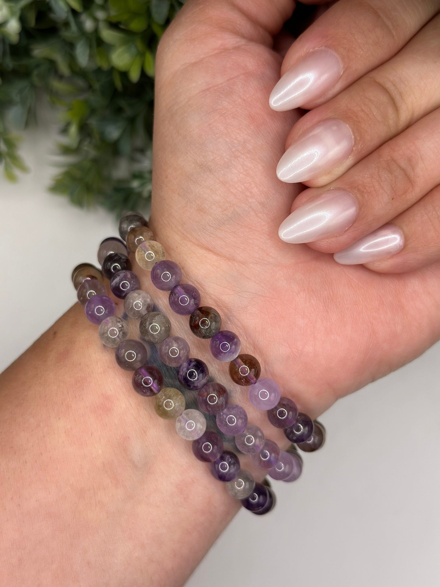 Ametrine Crystal 6.5mm beaded bracelet