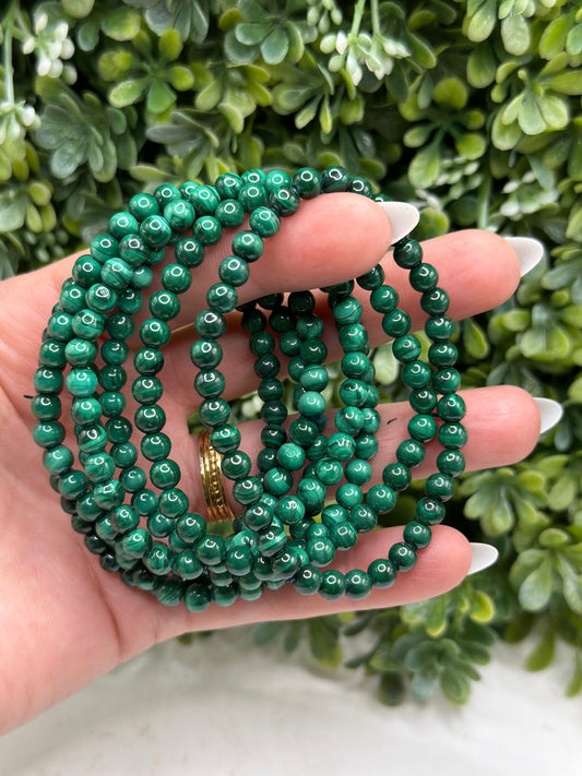 Malachite Crystal bracelet 5mm bead