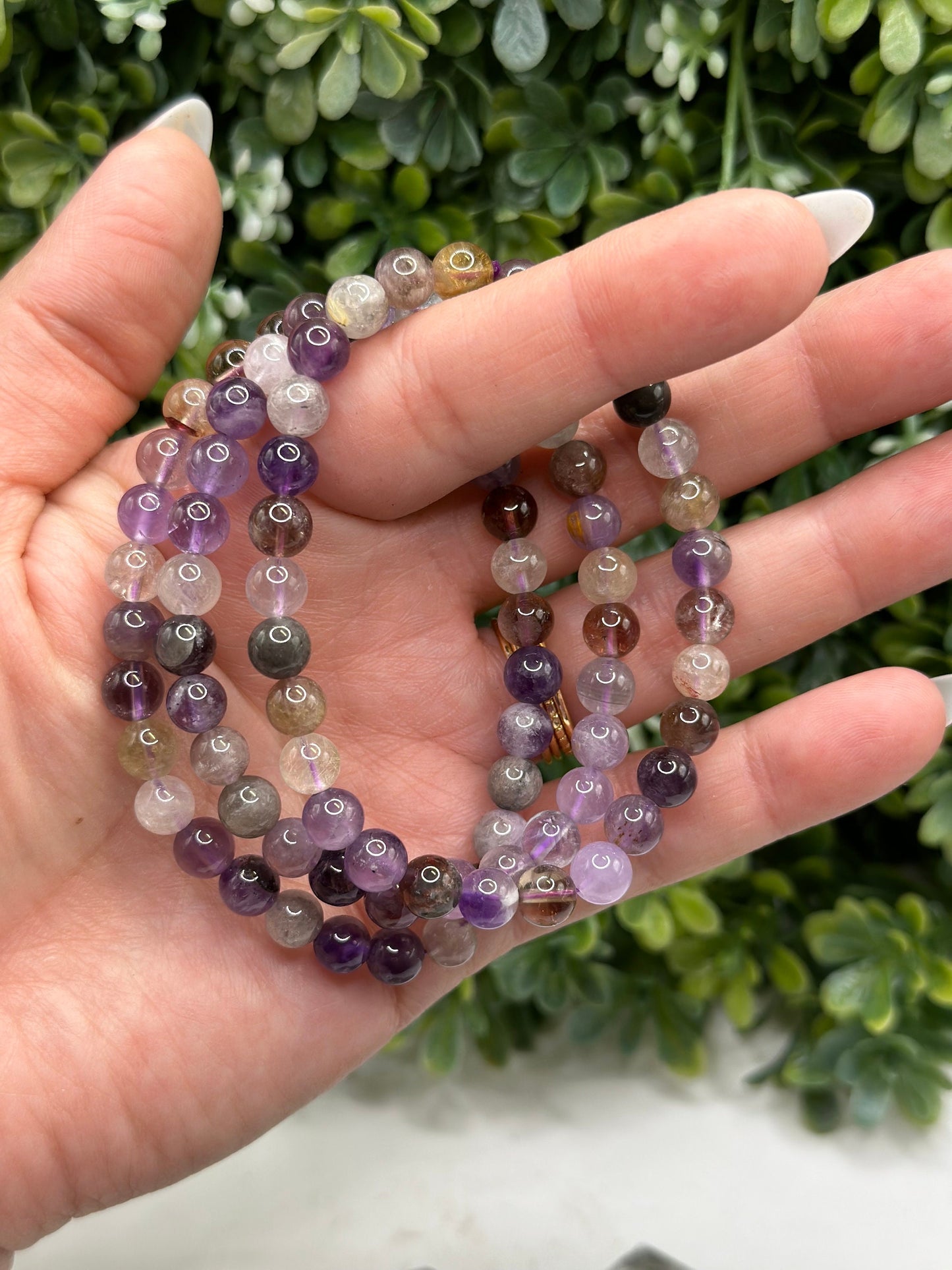 Ametrine Crystal 6.5mm beaded bracelet