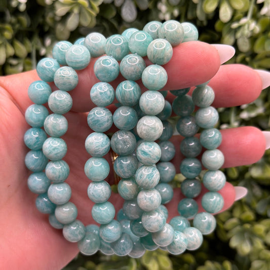 Amazonite Crystal 8.7mm beaded bracelet