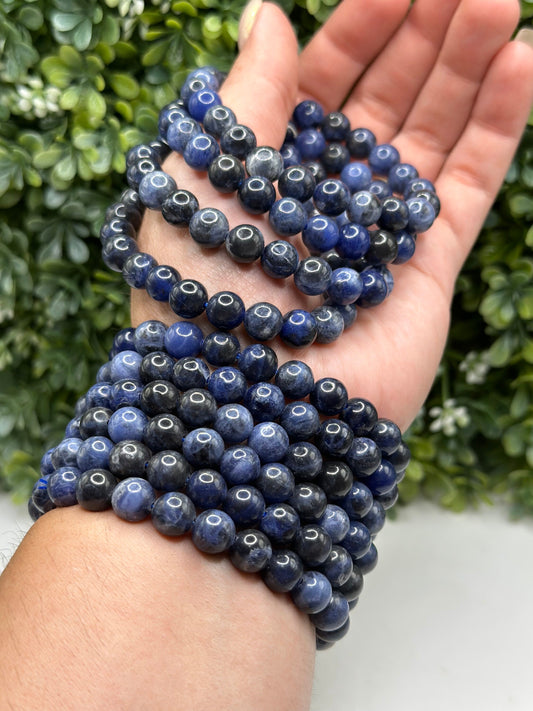 Sodalite 8mm crystal beaded bracelet