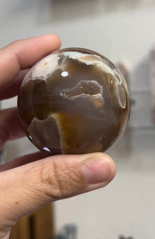flower agate sphere