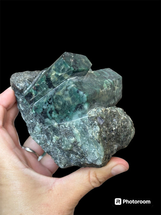 Rough Emerald Stone statement piece 744grams