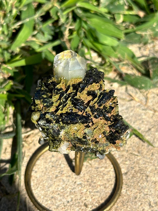 Epidote Quartz Mineral specimen, Turkey, Home decor, gift, natural, souvenir, sparkly