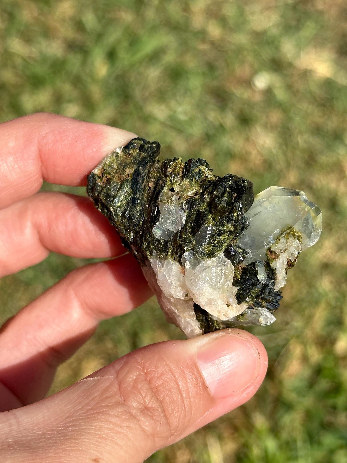 Epidote Quartz Mineral specimen, Turkey, Home decor, gift, natural, souvenir, sparkly