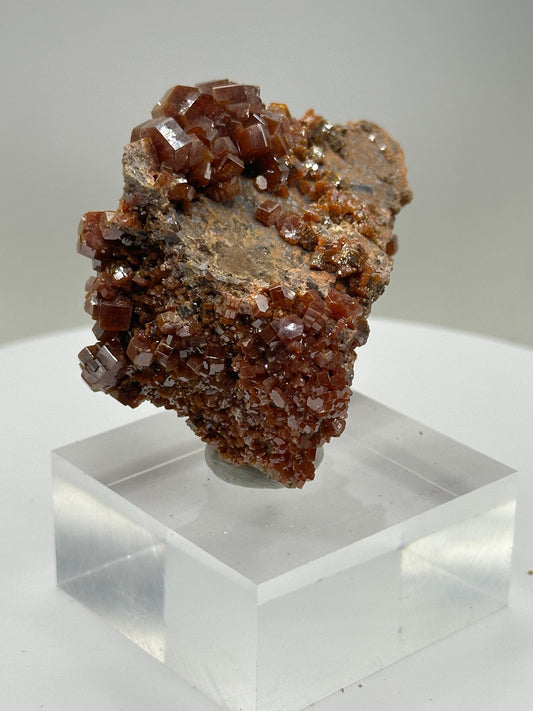 Red Vanadinite on Matrix, Mibladden Morocco
