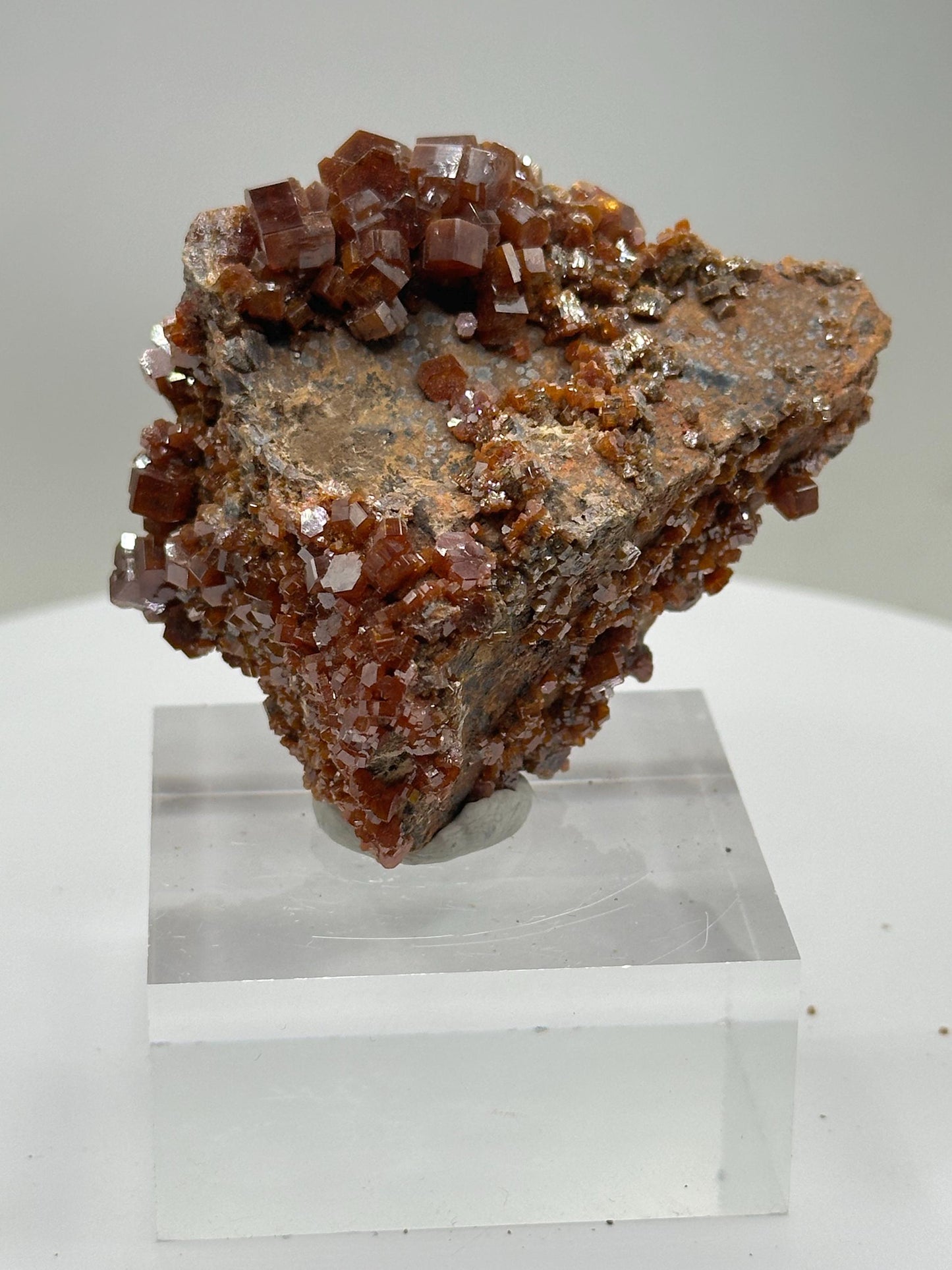 Red Vanadinite on Matrix, Mibladden Morocco
