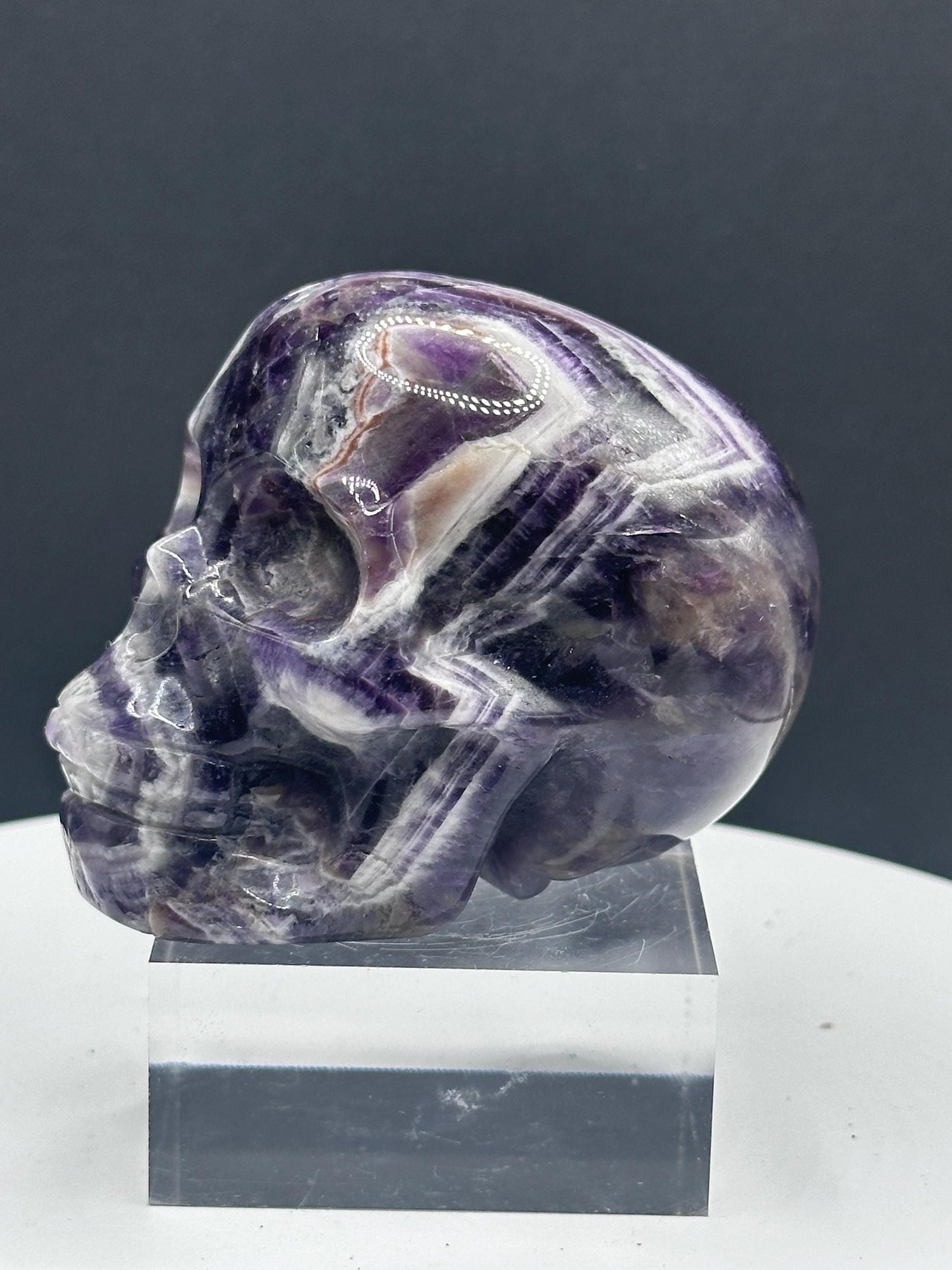 Dream Amethyst Crystal Carved Skull