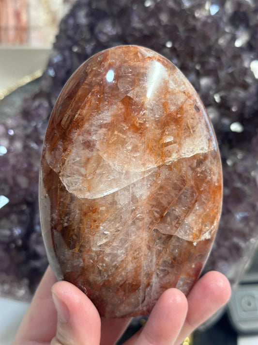 Fire Quartz freeform, Hematoid Quartz, Red Quartz Crystal