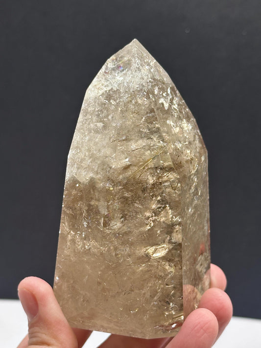 Golden Rutile Smoky Quartz Crystal Tower, Bahia Brazil