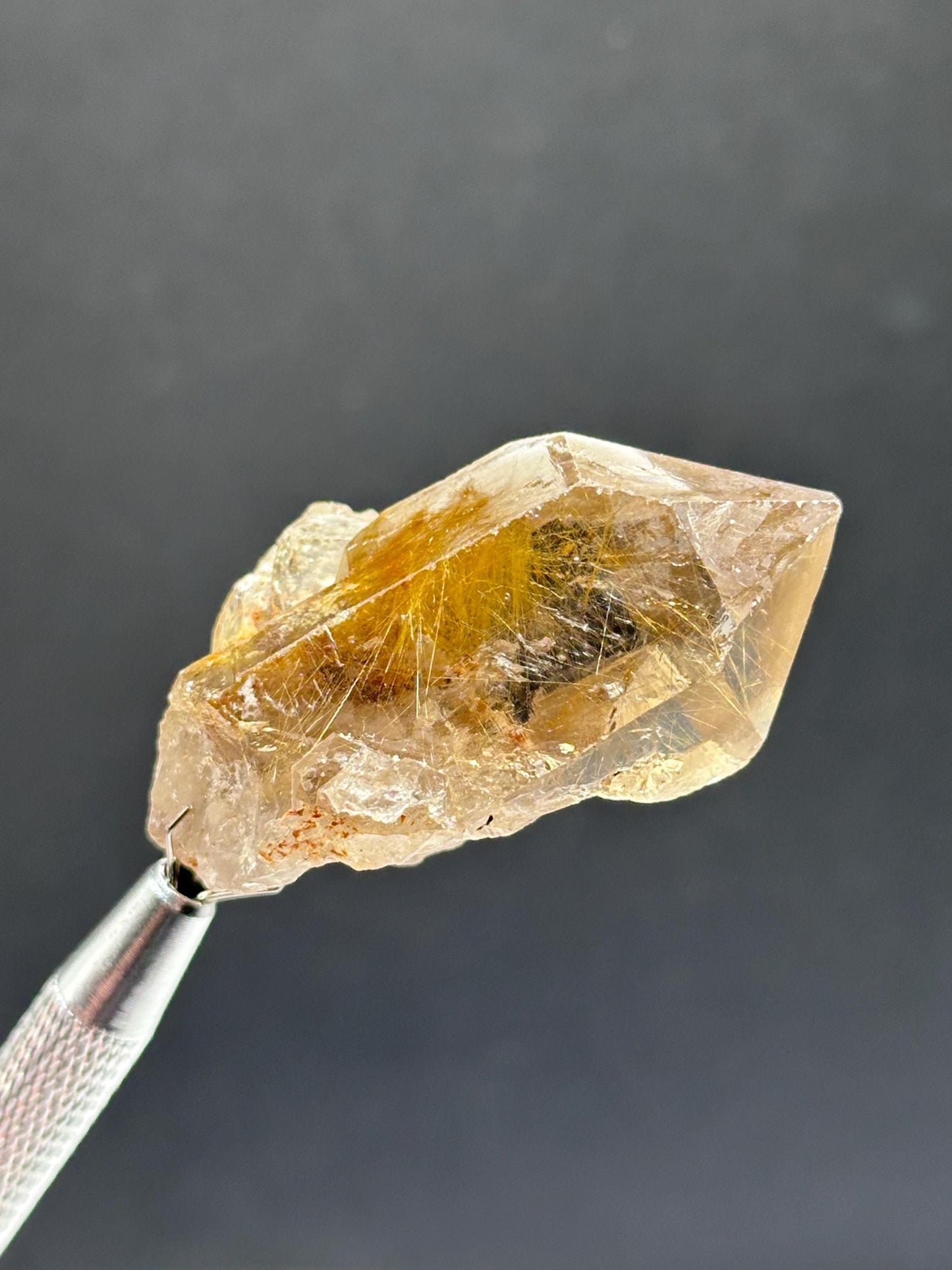 Golden Rutile in Quartz, Brazil