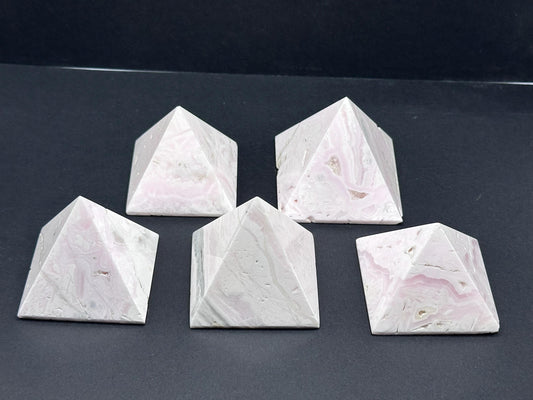 Pink Mangano Calcite Pyramid statue, Peru