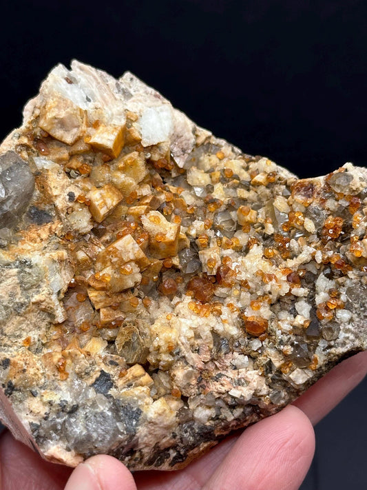Spessartine Garnet with Smoky Quartz from Tongbei, Fujian, China