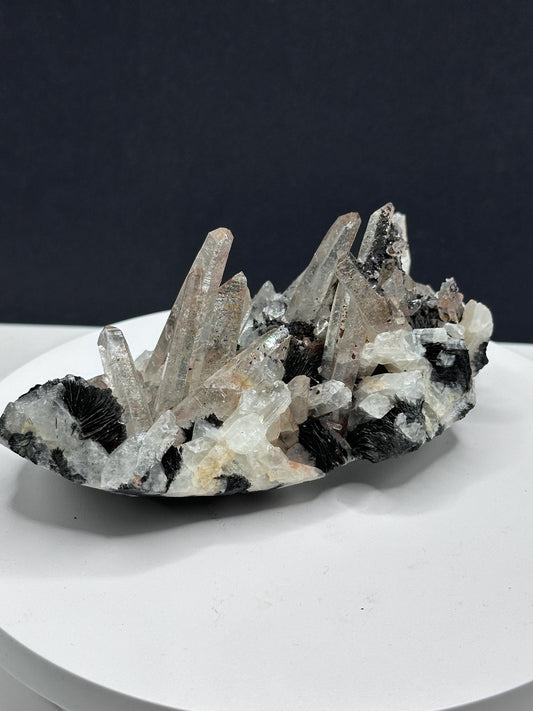 Quartz Crystal Cluster with Specularite Hematite from Guangdong