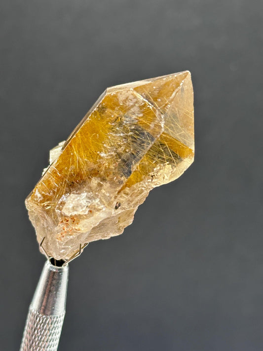 Golden Rutile in Quartz, Brazil