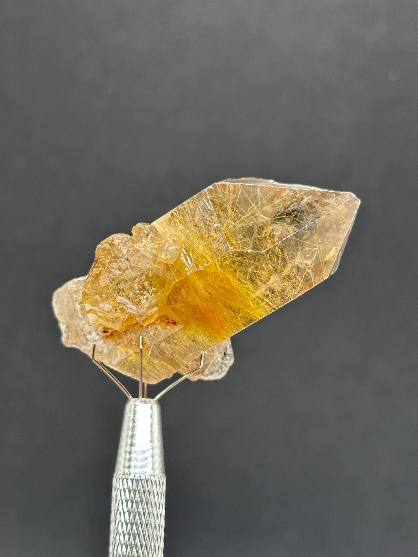 Golden Rutile in Quartz, Brazil