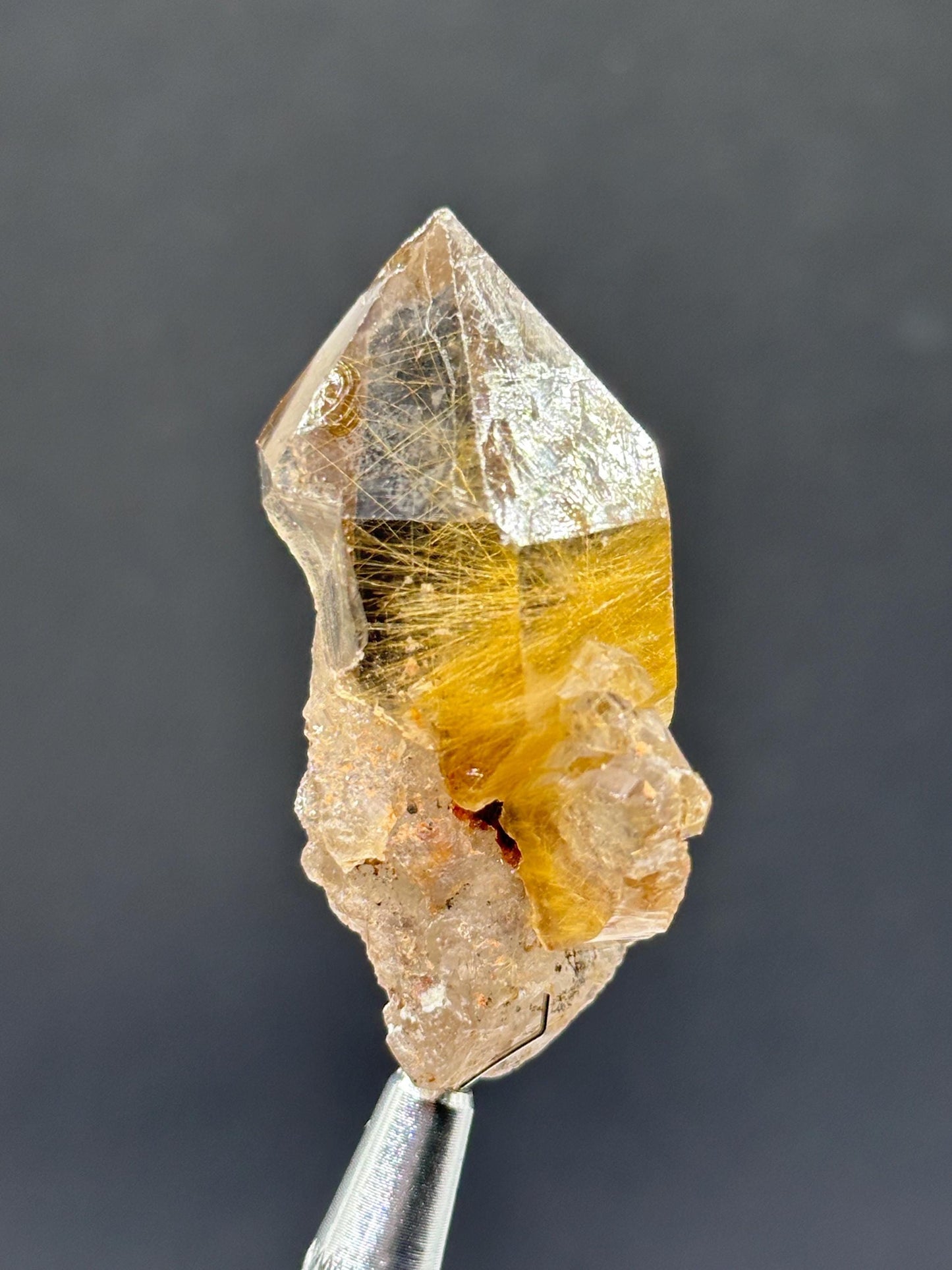 Golden Rutile in Quartz, Brazil