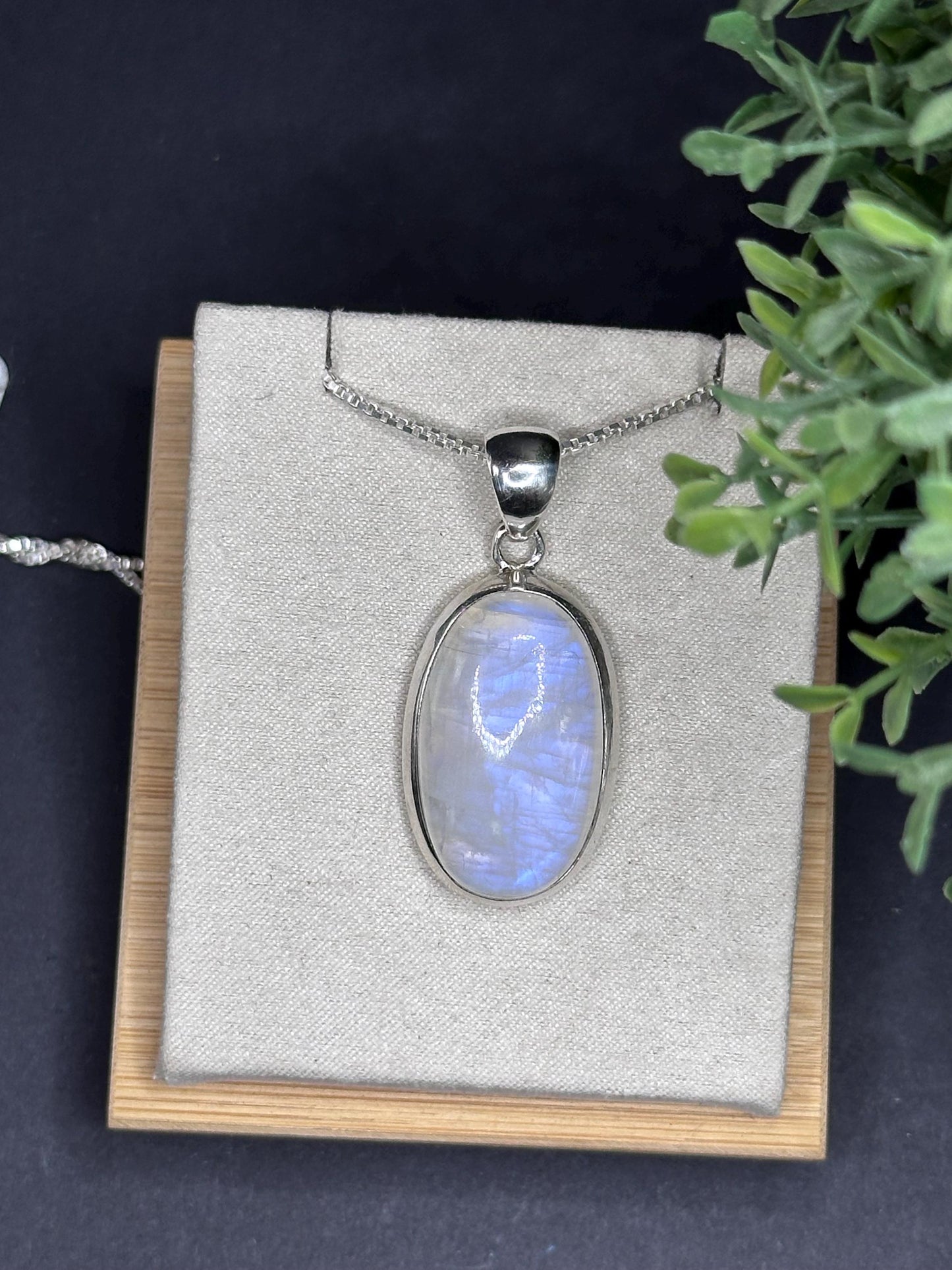 Rainbow Moonstone Pendant, 925 Sterling Silver, Gemstone Silver Pendant, Crystal jewelry