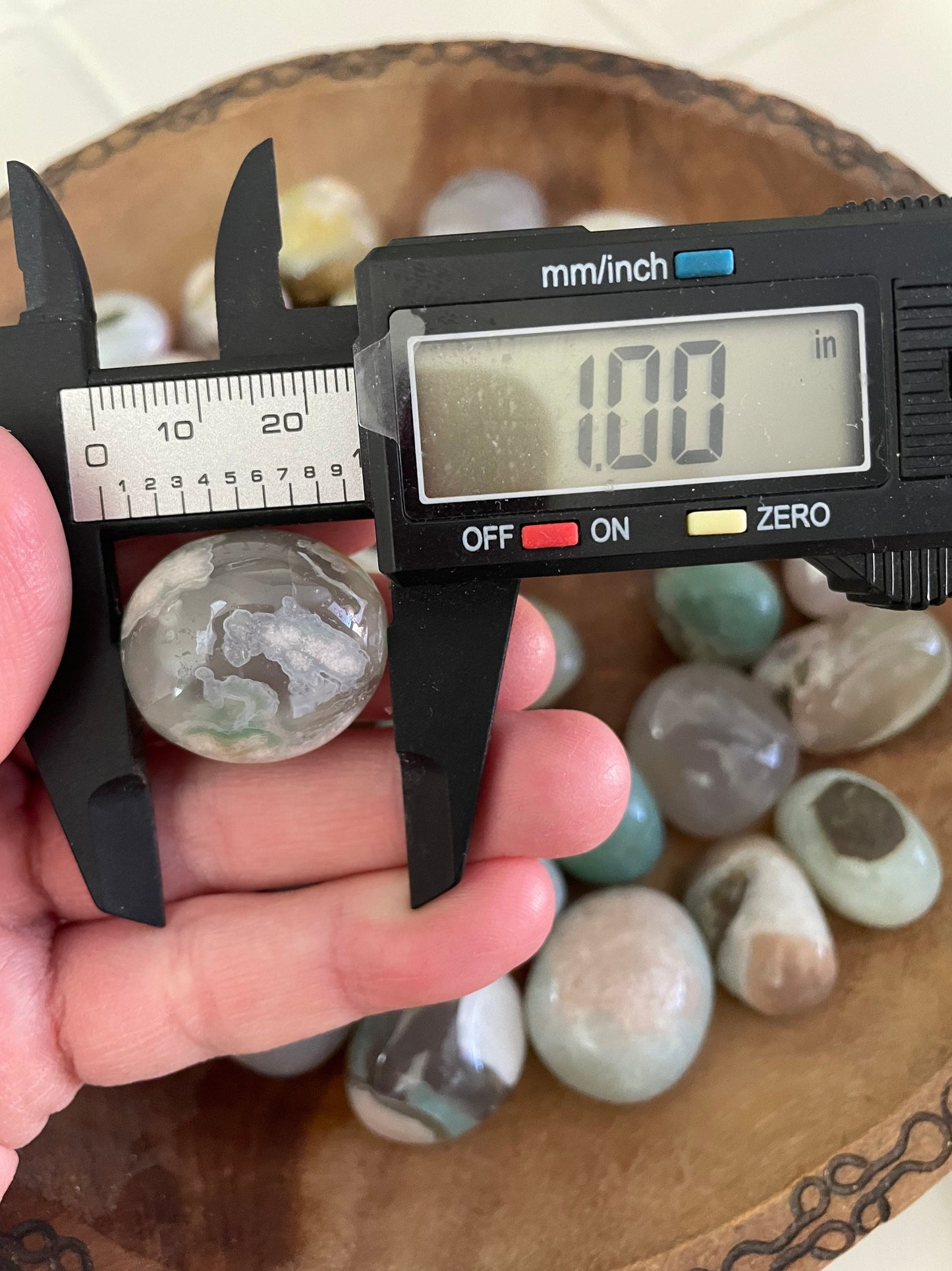 Blue Flower agate tumble
